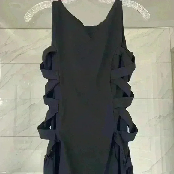 NWT- Revolve Susana Monaco - Side Faux Lace Up Tank Dress in Black Sz S - Picture 6 of 11